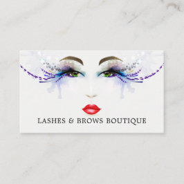 Tarjeta De Visita Watercolor Fancy Eyelash Face Profesional