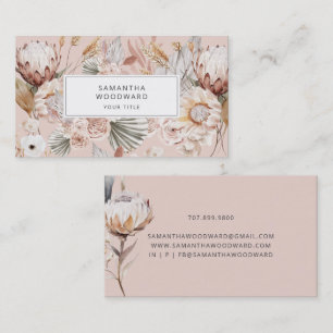 Tarjeta De Visita Watercolor Floral Cream Terracotta