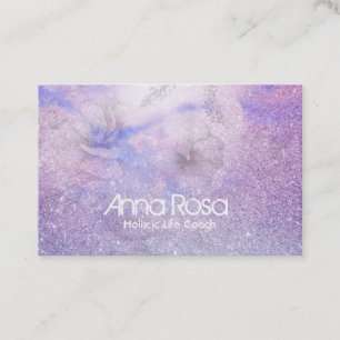 Tarjeta De Visita *~* Watercolor Floral Lavanda Magenta Purpurina