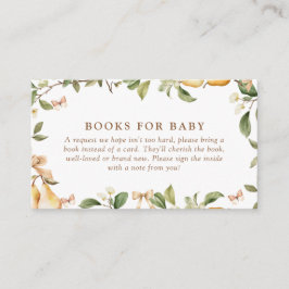 Tarjeta De Visita Watercolor Floral Pear Baby Shower