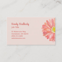 Tarjeta De Visita Watercolor Flower Pink