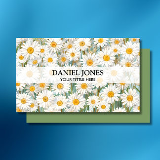 Tarjeta De Visita Watercolor Flowers Floral QR Code Logo Photo
