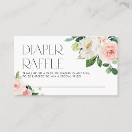 Tarjeta De Visita Watercolor Garden Flores Diaper Raffle