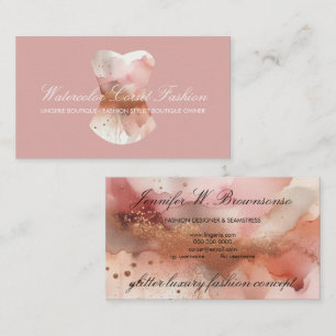 Tarjeta De Visita Watercolor Glitz Corset Fashion Style