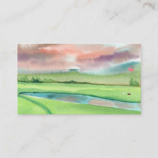 Tarjeta De Visita Watercolor Golf (Anverso)