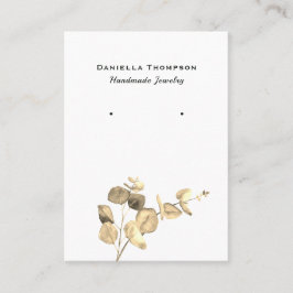Tarjeta De Visita Watercolor Leaves Boutique Jewelry Earring Display