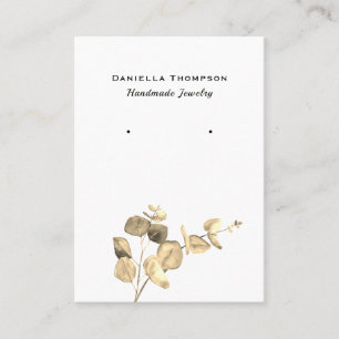 Tarjeta De Visita Watercolor Leaves Boutique Jewelry Earring Display