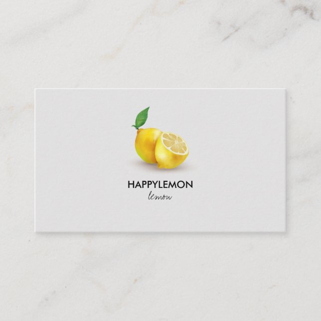 Tarjeta De Visita Watercolor Lemon Citrus lime (Anverso)