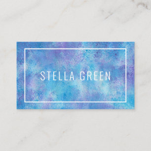 Tarjeta De Visita Watercolor moderno de moda azul
