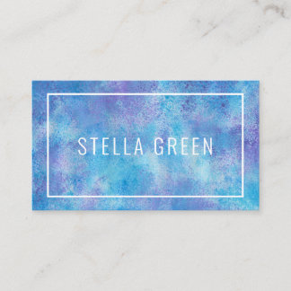 Tarjeta De Visita Watercolor moderno de moda azul
