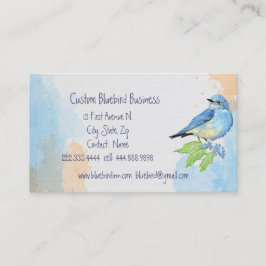 Tarjeta De Visita Watercolor Mountain Bluebird Blue Bird Art