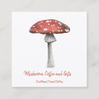 Tarjeta de visita Watercolor Mushroom Square
