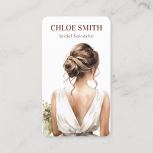 Tarjeta De Visita Watercolor Novia Bridal Hairstylist Boda Pro