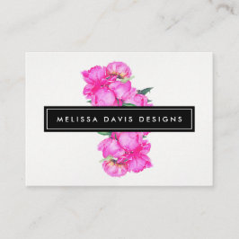 Tarjeta De Visita Watercolor Peonies Bunch Designer Floral
