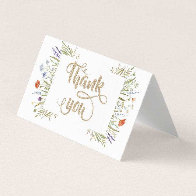 Tarjeta De Visita Watercolor Pequeña Flor Silvestre (Anverso)