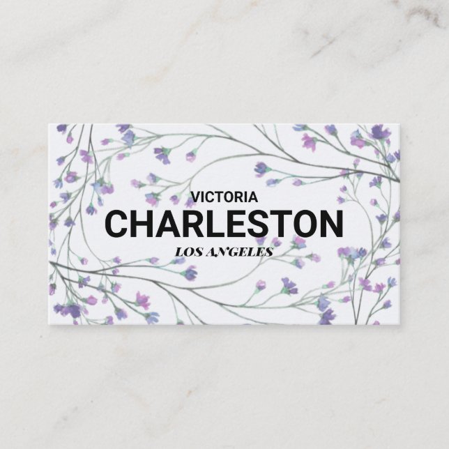 Tarjeta de visita Watercolor Purple Lavender (Anverso)