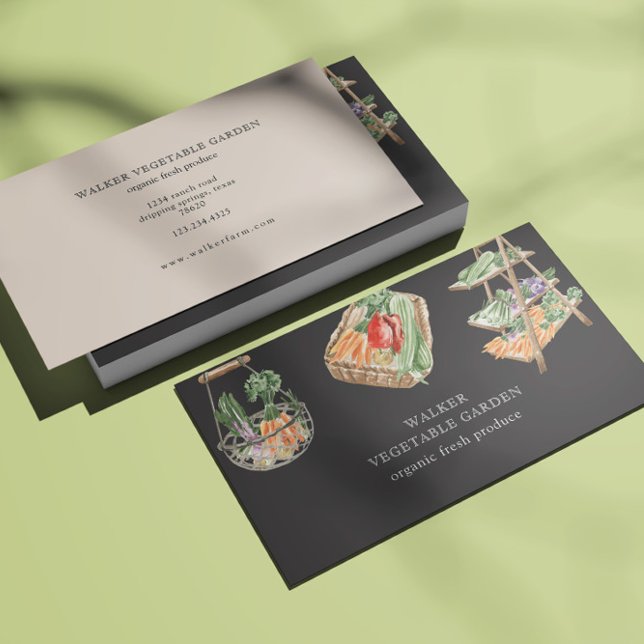 Tarjeta de visita Watercolor Vegetable Garden (Subido por el creador)