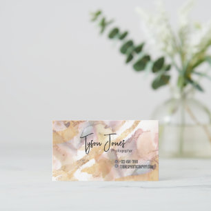 Tarjeta De Visita Watercolour Earth Tone Earth Tones Gold Film