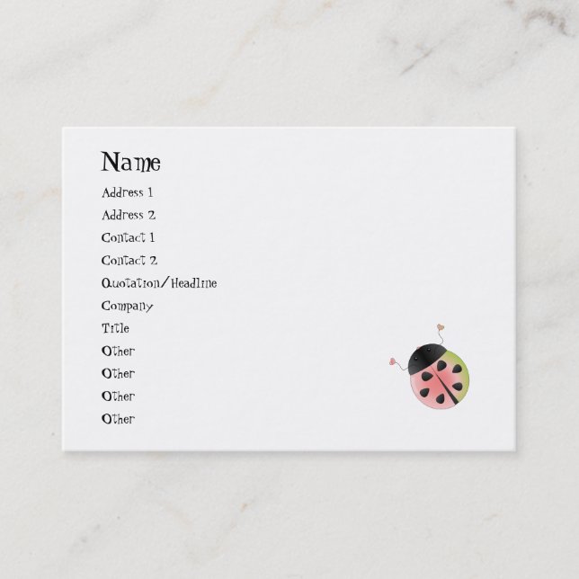 Tarjeta De Visita Watermelon Ladybug (Anverso)