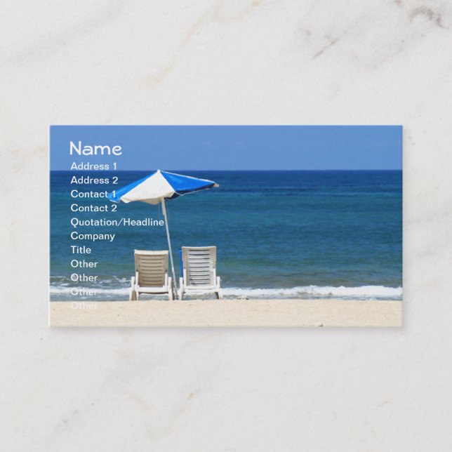 Tarjeta De Visita Wave Guay Beach Chairs Bella Artes (Anverso)