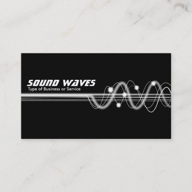 Tarjeta De Visita Waves de sonido II - Negro (Anverso)