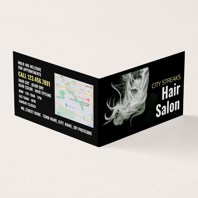 Tarjeta De Visita Wavy Blonde Hair, Hair Stylist, Hair Salon Loyalty (Exterior)