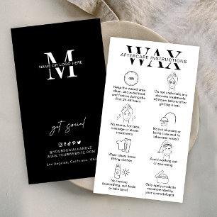 Tarjeta De Visita Wax Aftercare Instructions Guide logotipo Minimali