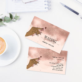 Tarjeta De Visita wax ruborizante mujer rosa mano técnica de depilac