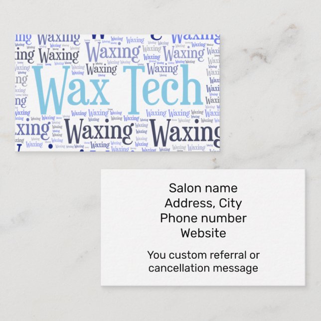 Tarjeta De Visita Wax tech blue  (Anverso / Reverso)