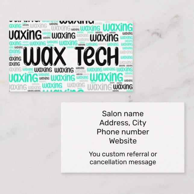 Tarjeta De Visita Wax tech blue green (Anverso / Reverso)