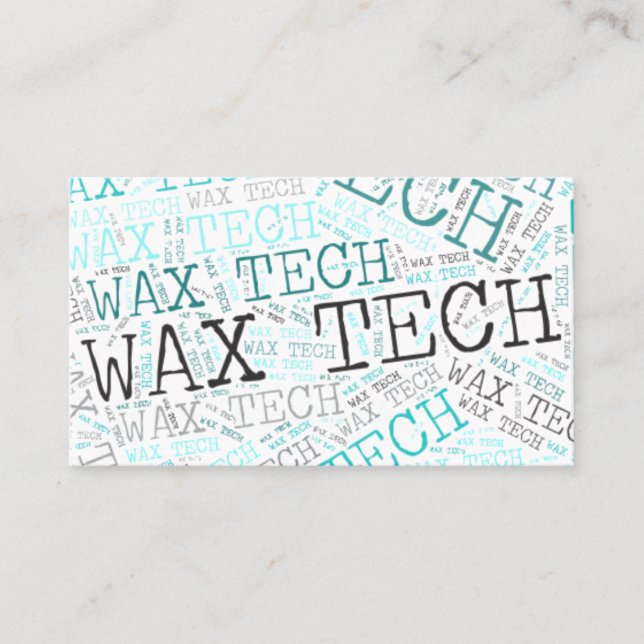 Tarjeta De Visita Wax tech real gris negro (Anverso)