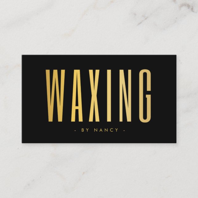 Tarjeta De Visita Waxing Black And Gold  (Anverso)