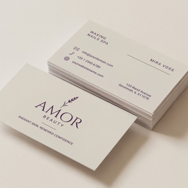 Tarjeta De Visita Waxing Business Cards Spa Beauty Salon Lavender (Subido por el creador)