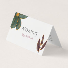 Tarjeta De Visita Waxing Esthetician oro maroon verde azulado