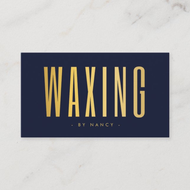 Tarjeta De Visita Waxing Navy And Gold  (Anverso)