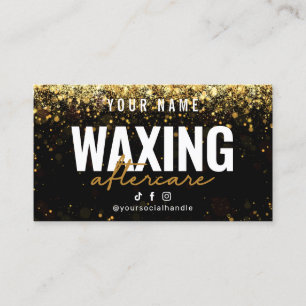 Tarjeta De Visita Waxing Purpurina Gold Luxury Aftercare Card