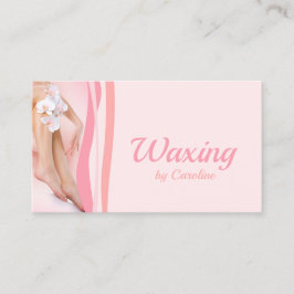 Tarjeta De Visita Waxy Wax Service Spa Salon Orquídea Rosa