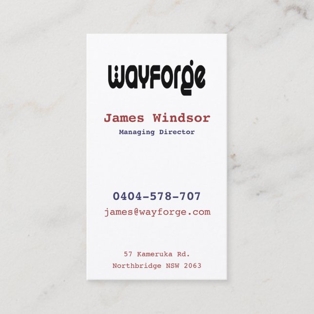 Tarjeta De Visita Wayforge (Anverso)