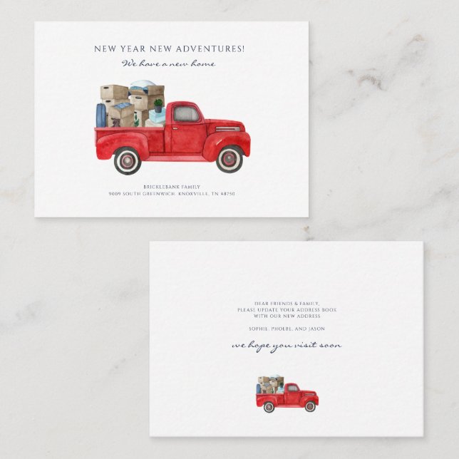 Tarjeta De Visita We Moved New Address Moving Announcement (Anverso / Reverso)