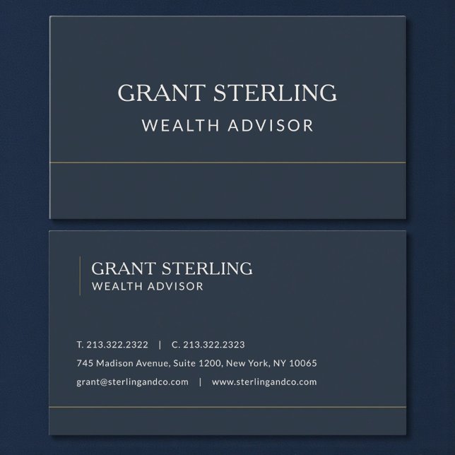 Tarjeta De Visita Wealth Advisor Navy Blue Professional (Subido por el creador)