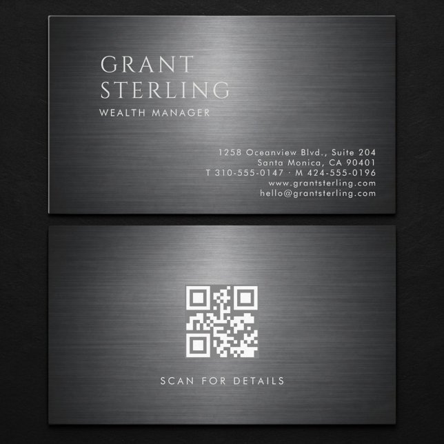 Tarjeta De Visita Wealth Manager Metallic QR Code (Subido por el creador)