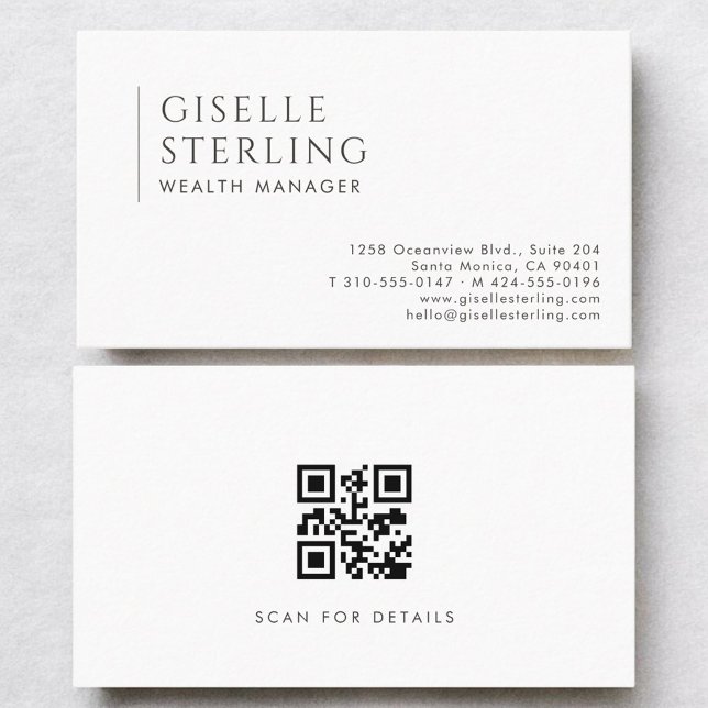 Tarjeta De Visita Wealth Manager Modern Professional QR Code (Subido por el creador)