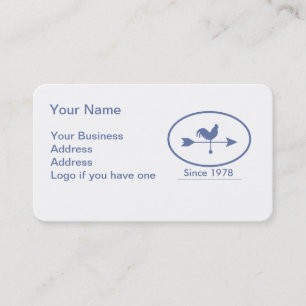 Tarjeta De Visita Weathervane azul para pequeñas empresas