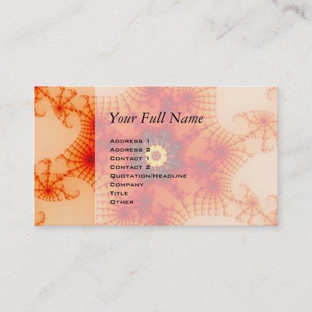 Tarjeta De Visita Web de fuego - Arte fractal (Anverso)