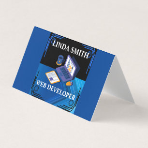 Tarjeta De Visita Web Developer Social Media Manager Blue