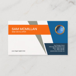 Tarjeta De Visita Web moderno de la flecha gris única elegante del