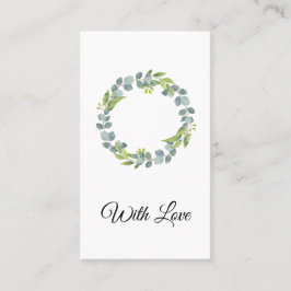 Tarjeta De Visita Wedding Card Eucalyptus Simple Wreath Minimalist 