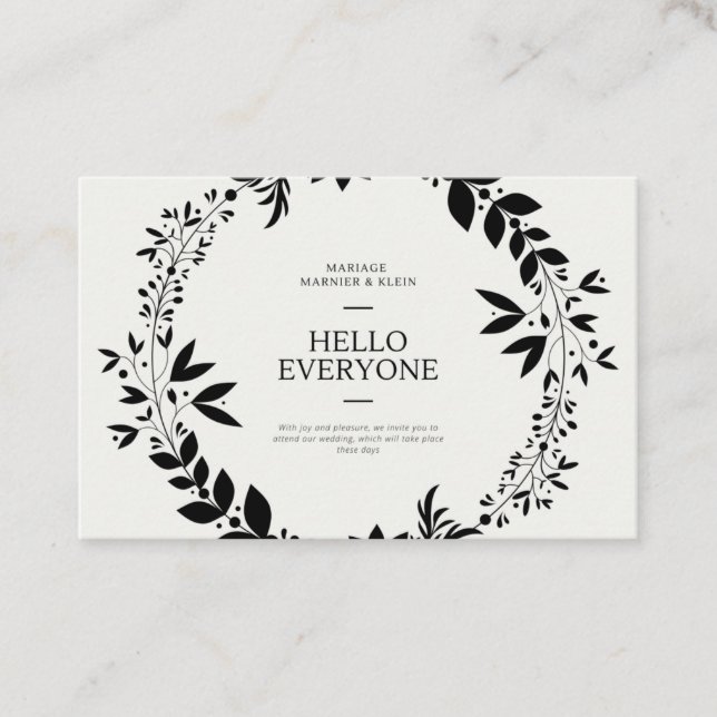 Tarjeta De Visita wedding invitation (Anverso)