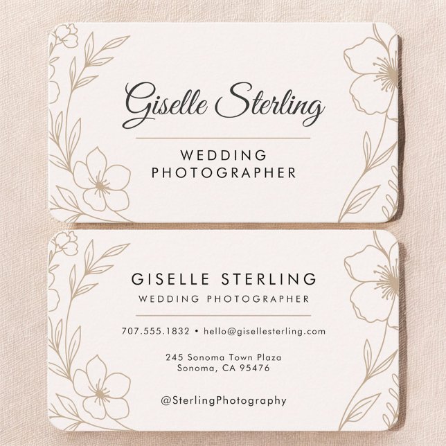 Tarjeta De Visita Wedding Photographer Floral (Subido por el creador)