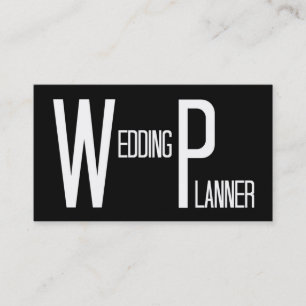 Tarjeta De Visita Wedding Planner Black Simple Business Card